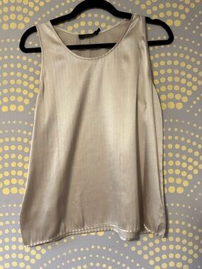 Calvin Klein Collection Y2K Minimalist Silk Champagne Top